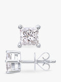 Mogul princess cut diamond stud earrings 0.75ct 18ct white gold, UK version
