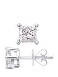 Mogul princess cut diamond stud earrings 0.75ct 18ct white gold, UK version