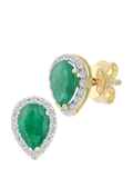 Mogul pear emerald and diamond stud earrings (British brand)