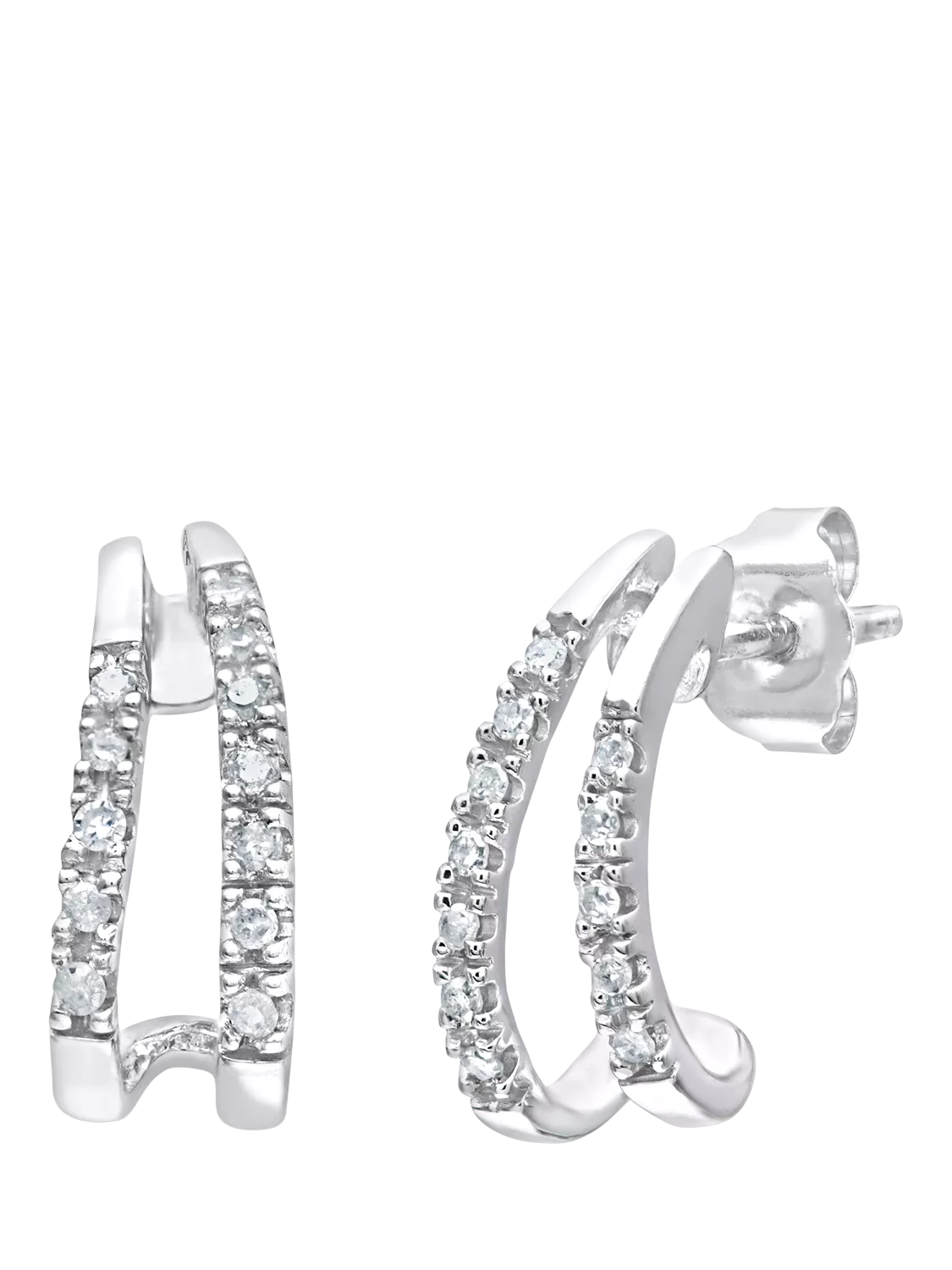 Mogul diamond huggie earrings 9ct white gold, UK version