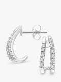 Mogul diamond huggie earrings 9ct white gold, UK version