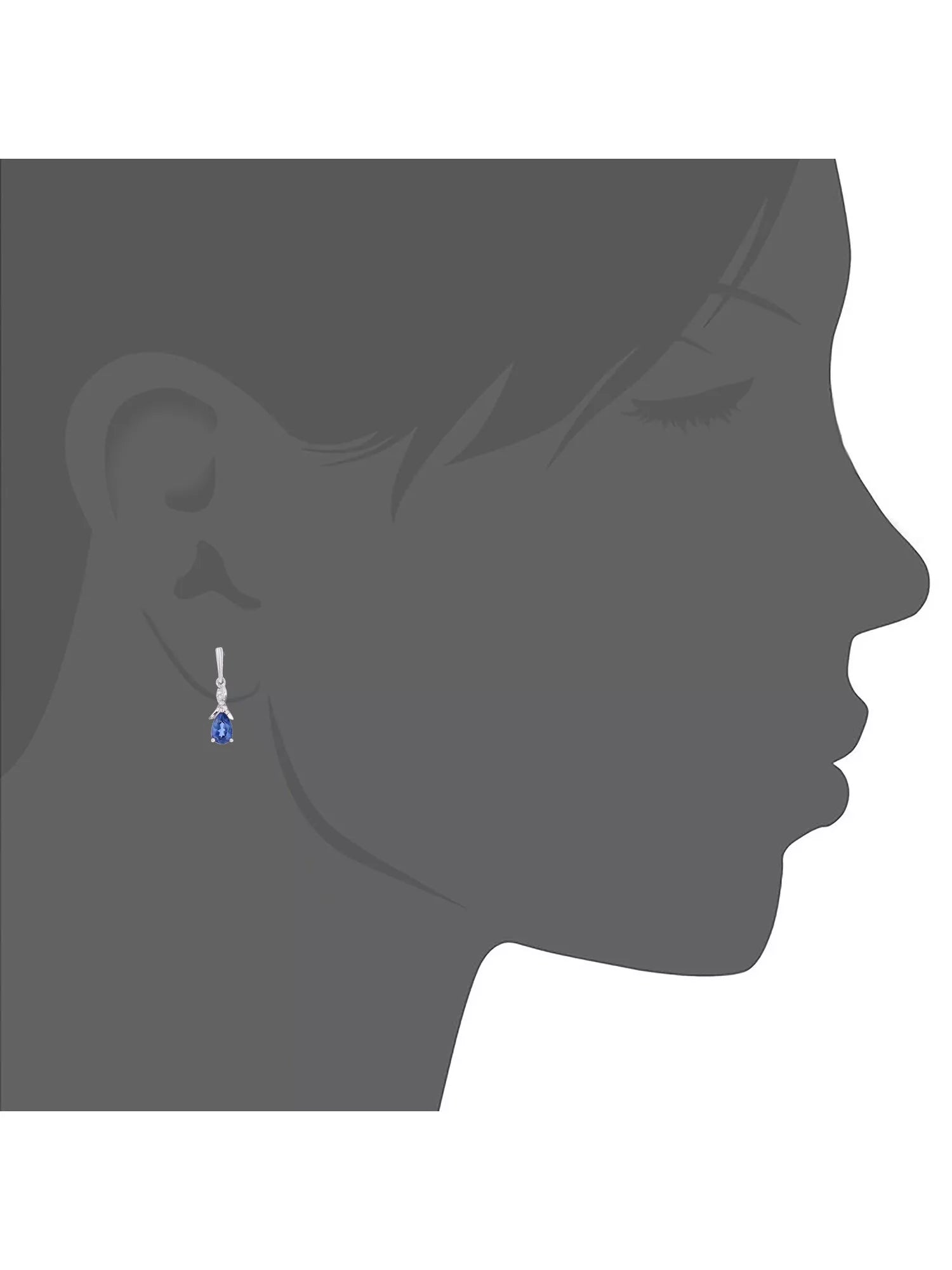 Mogul tanzanite diamond drop earrings 9ct white gold, imported from the UK