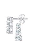 Mogul 9ct white gold trilogy diamond stud earrings 0.50ct (British brand)