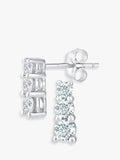 Mogul 9ct white gold trilogy diamond stud earrings 0.50ct (British brand)