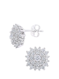 Mogul diamond cluster stud earrings 9ct white gold - British product