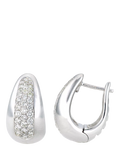 Mogul 9ct white gold curved diamond huggie earrings (British brand)