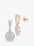 Mogul diamond drop earrings 9ct yellow gold 0.50ct - British product