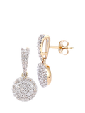 Mogul diamond drop earrings 9ct yellow gold 0.50ct - British product