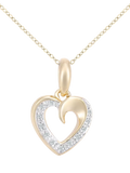 Mogul 9ct yellow gold diamond heart pendant and earring set 2.70g, imported from the UK