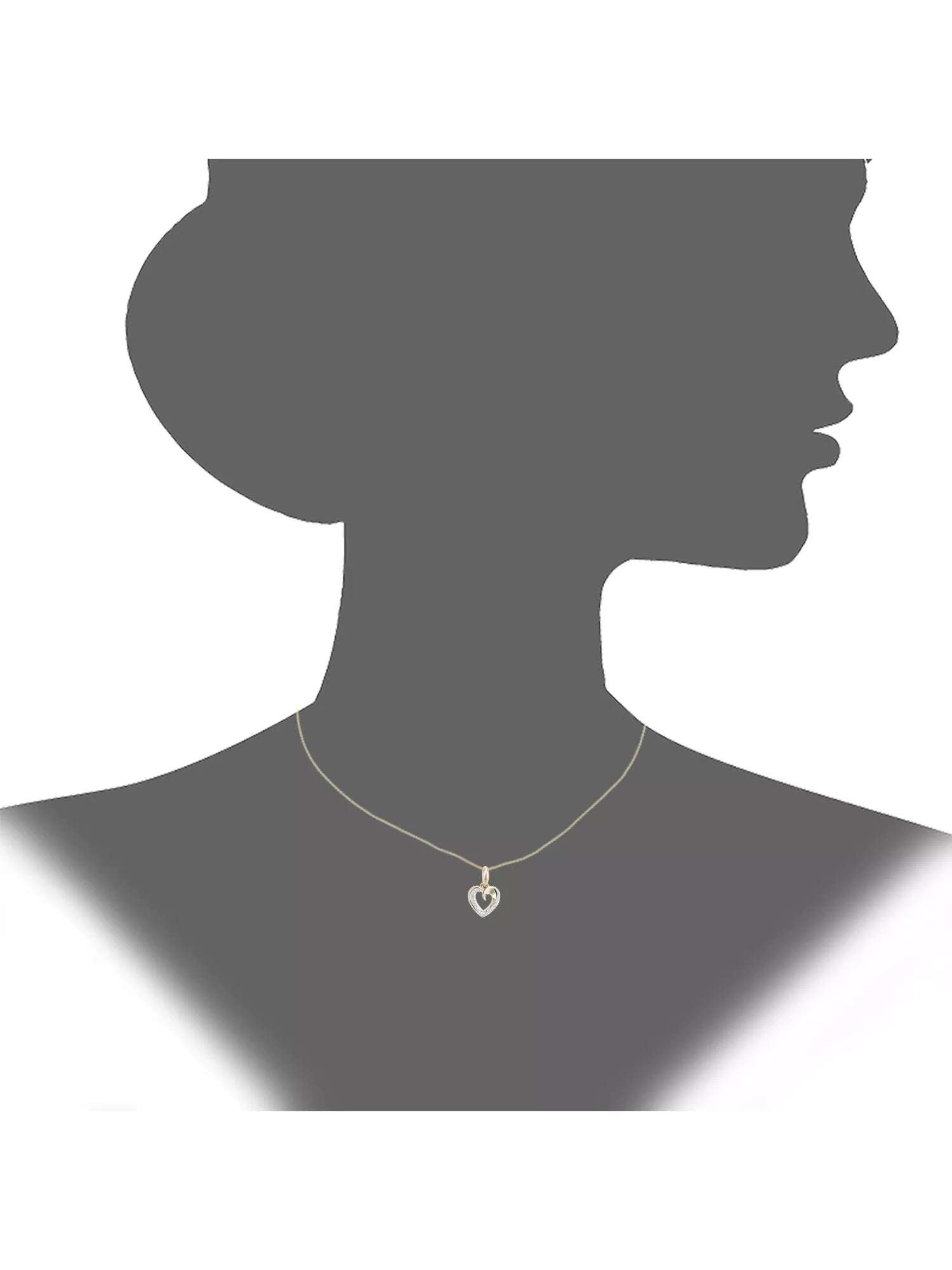 Mogul 9ct yellow gold diamond heart pendant and earring set 2.70g, imported from the UK