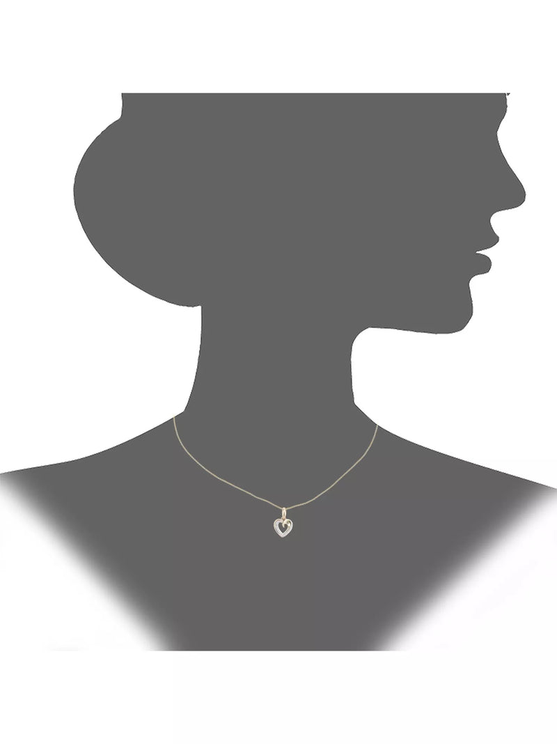 Mogul 9ct yellow gold diamond heart pendant and earring set 2.70g, imported from the UK
