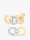 Mogul 9ct yellow gold diamond infinity pendant and earring set - British product