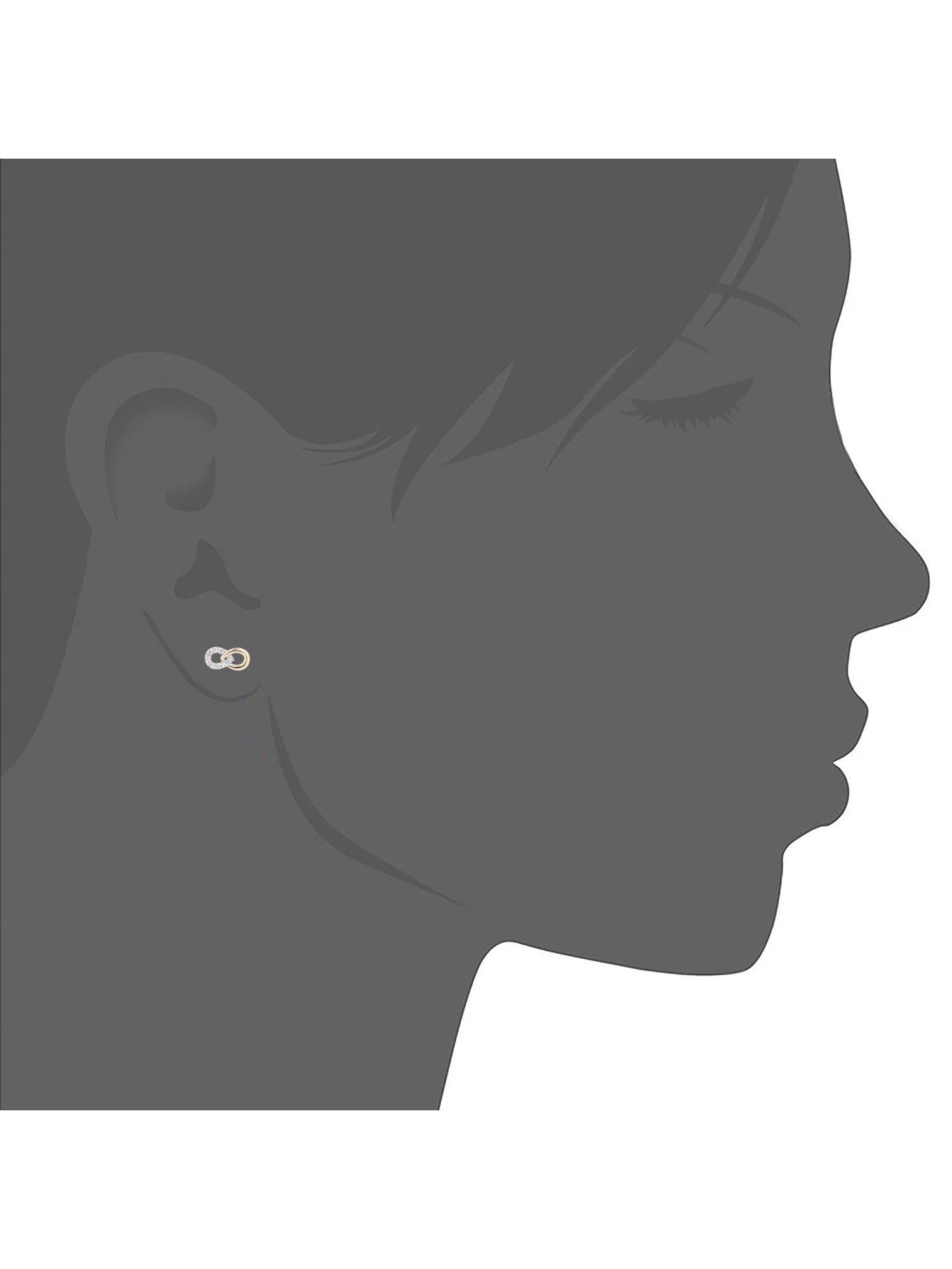 Mogul 9ct yellow gold diamond infinity pendant and earring set - British product