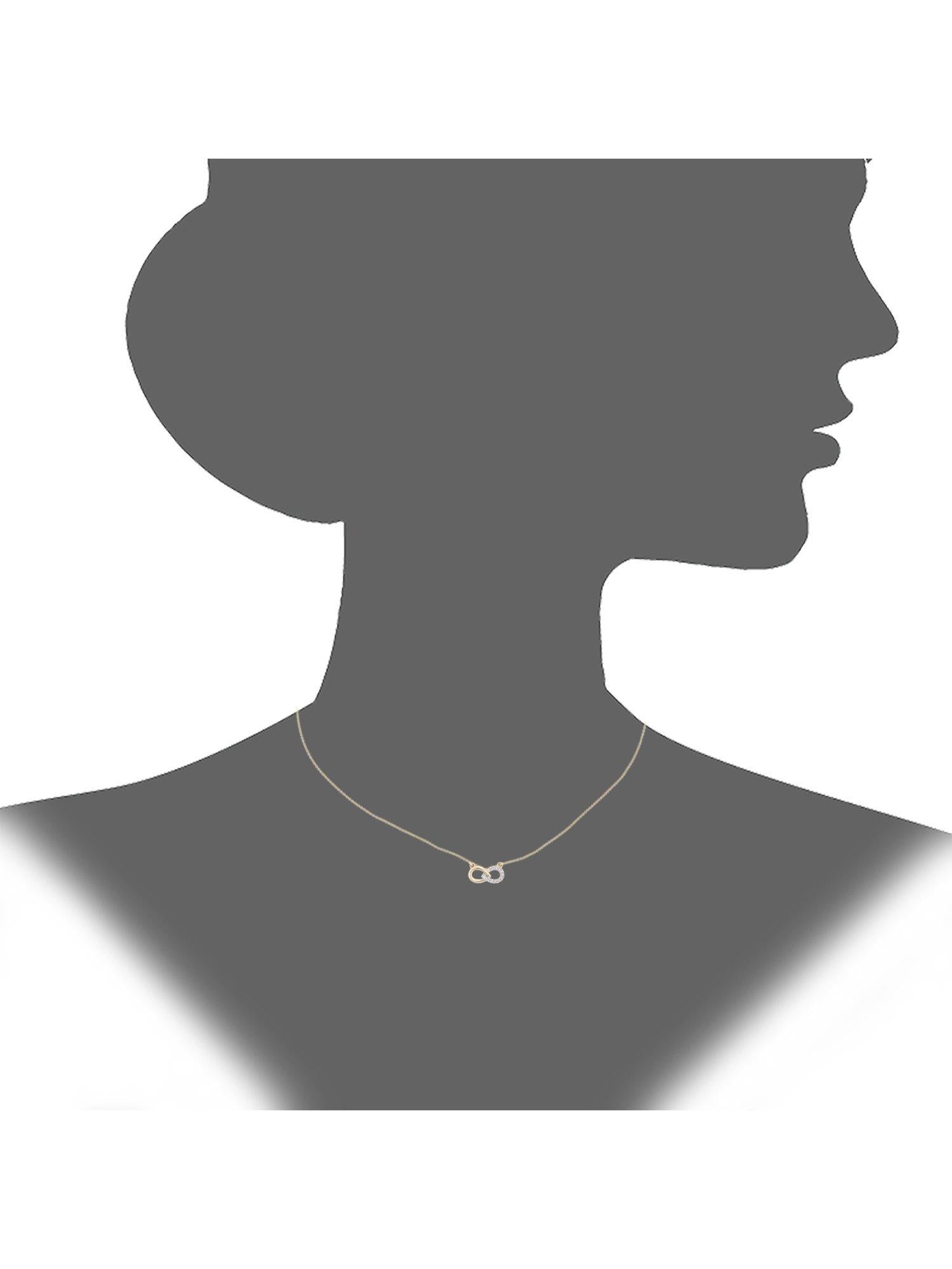 Mogul 9ct yellow gold diamond infinity pendant and earring set - British product
