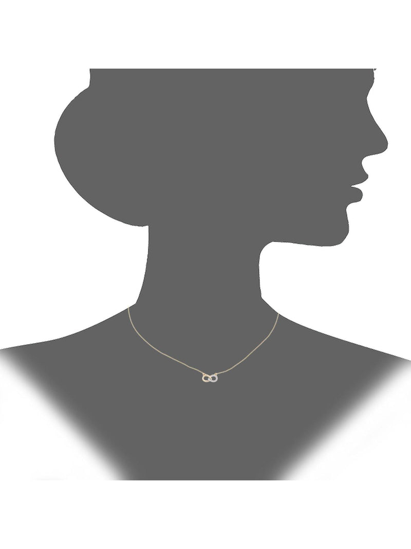 Mogul 9ct yellow gold diamond infinity pendant and earring set - British product