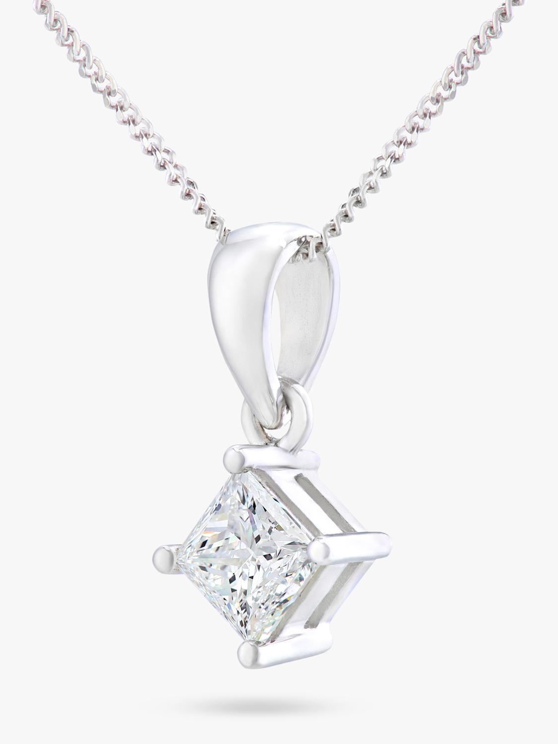 Mogul 18ct white gold princess cut diamond pendant 0.75ct - British product
