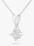 Mogul 18ct white gold princess cut diamond pendant 0.75ct - British product