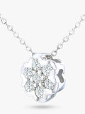 Mogul 9ct yellow gold diamond cluster flower pendant necklace - British product