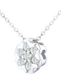 Mogul 9ct yellow gold diamond cluster flower pendant necklace - British product