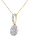 Mogul yellow gold diamond halo pendant, imported from the UK
