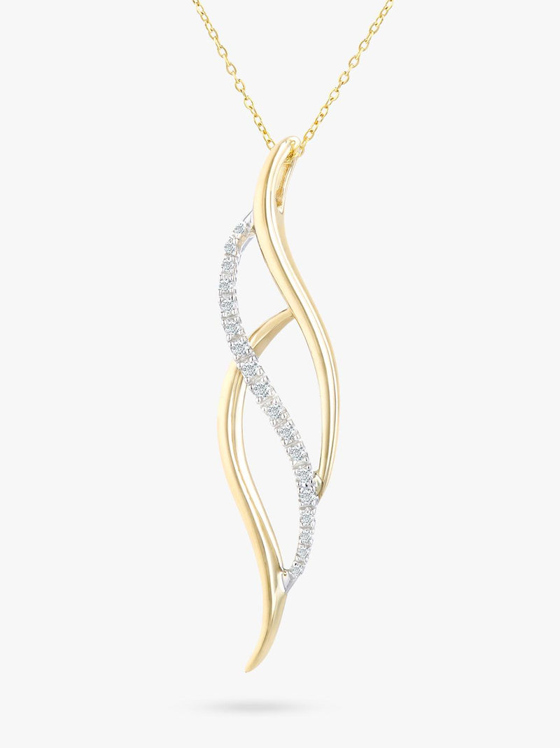 Mogul yellow white gold twist diamond pendant, UK version