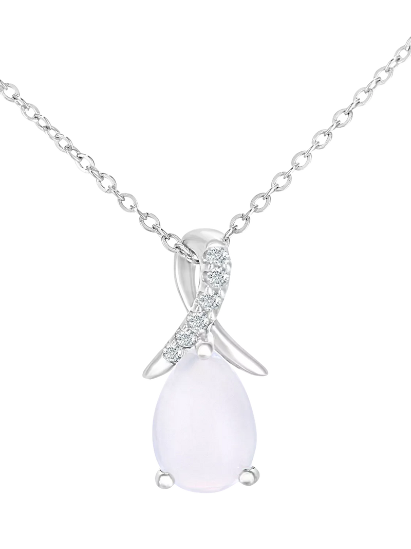 Mogul opal diamond pendant 9ct white gold, imported from the UK