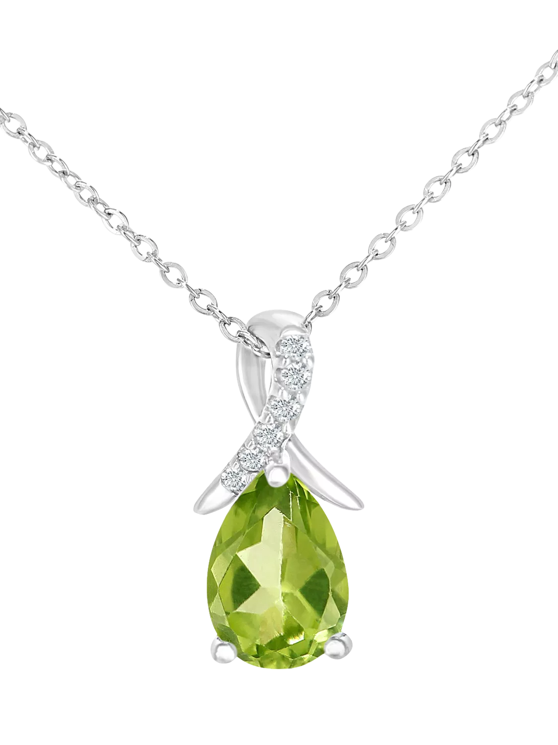 Mogul white gold peridot diamond pendant - British product