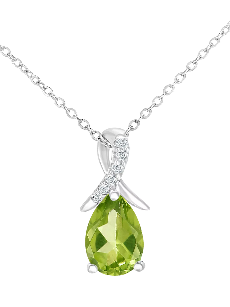 Mogul white gold peridot diamond pendant - British product
