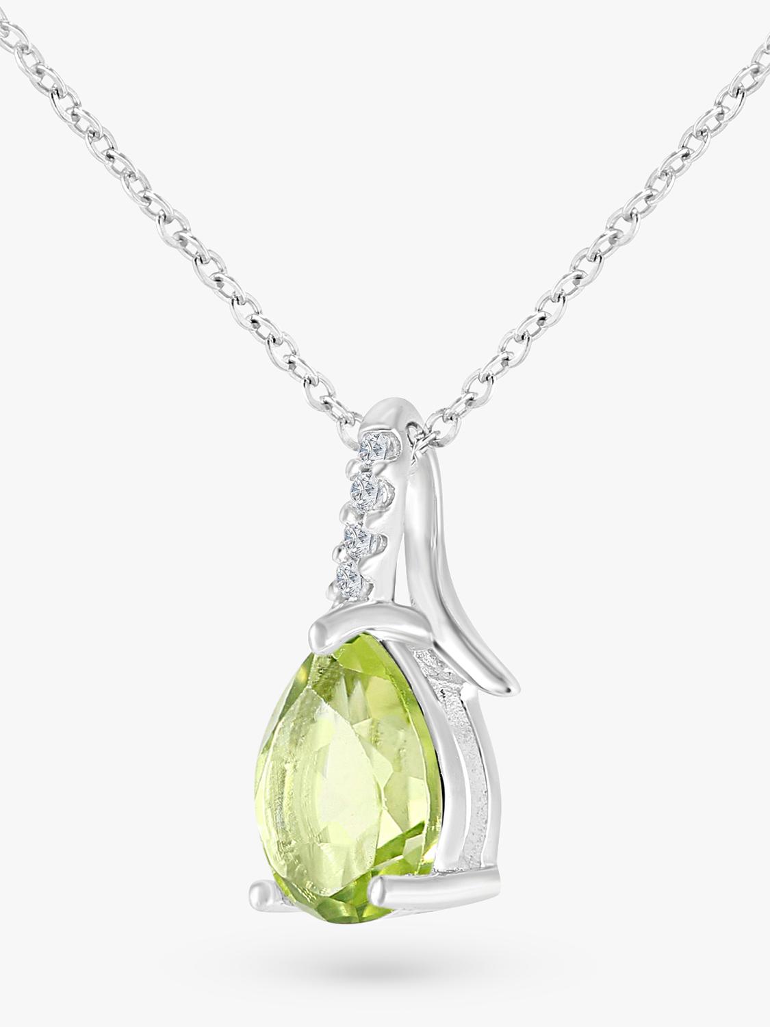 Mogul white gold peridot diamond pendant - British product