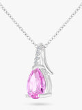 Mogul 9ct white gold pear sapphire diamond pendant - British product