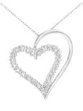 Mogul white gold open heart diamond pendant 9ct, imported from the UK