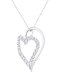 Mogul white gold open heart diamond pendant 9ct, imported from the UK