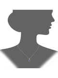 Mogul 9ct white gold oval sapphire diamond pendant, imported from the UK