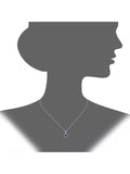Mogul 9ct white gold oval sapphire diamond pendant, imported from the UK
