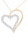 Mogul 9ct yellow gold diamond heart pendant on chain - British product