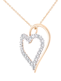 Mogul 9ct yellow gold diamond heart pendant on chain - British product