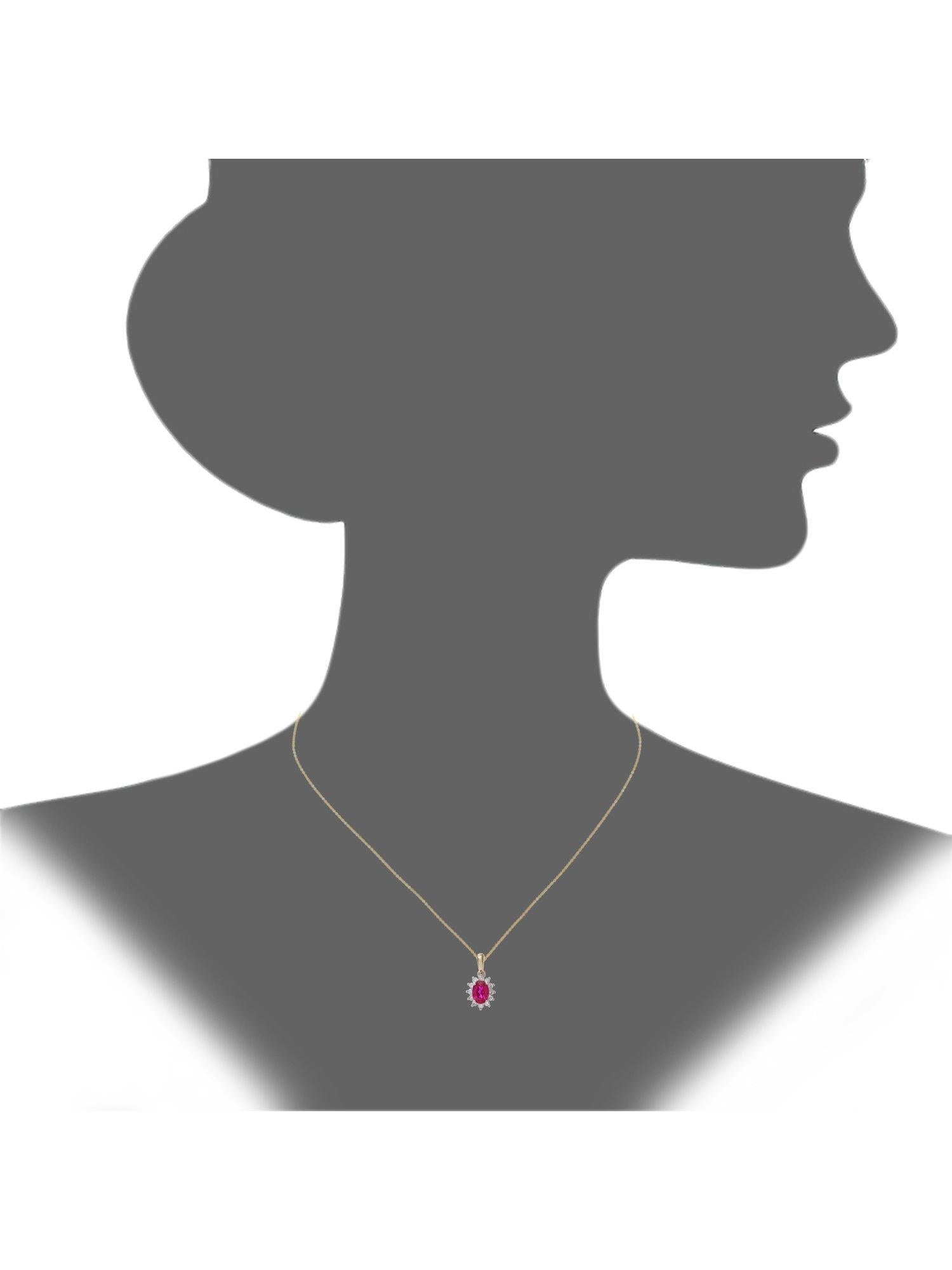 Mogul 9ct yellow gold ruby and diamond pendant, imported from the UK