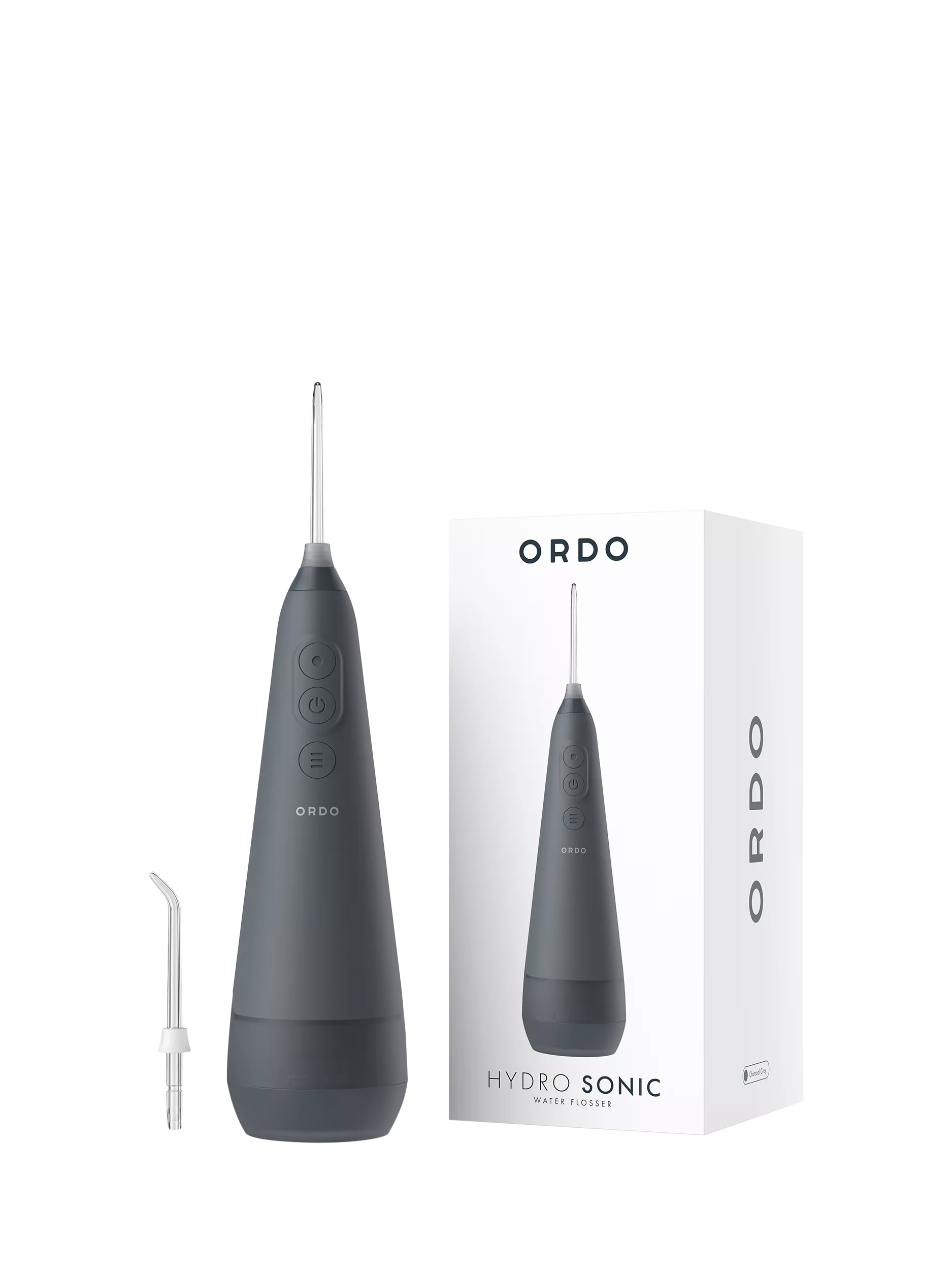 Ordo Sonic Flosser charcoal grey water flosser, imported from the UK