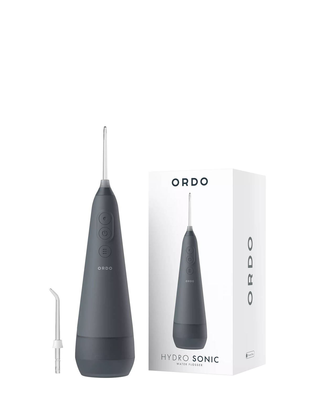 Ordo Sonic Flosser charcoal grey water flosser, imported from the UK