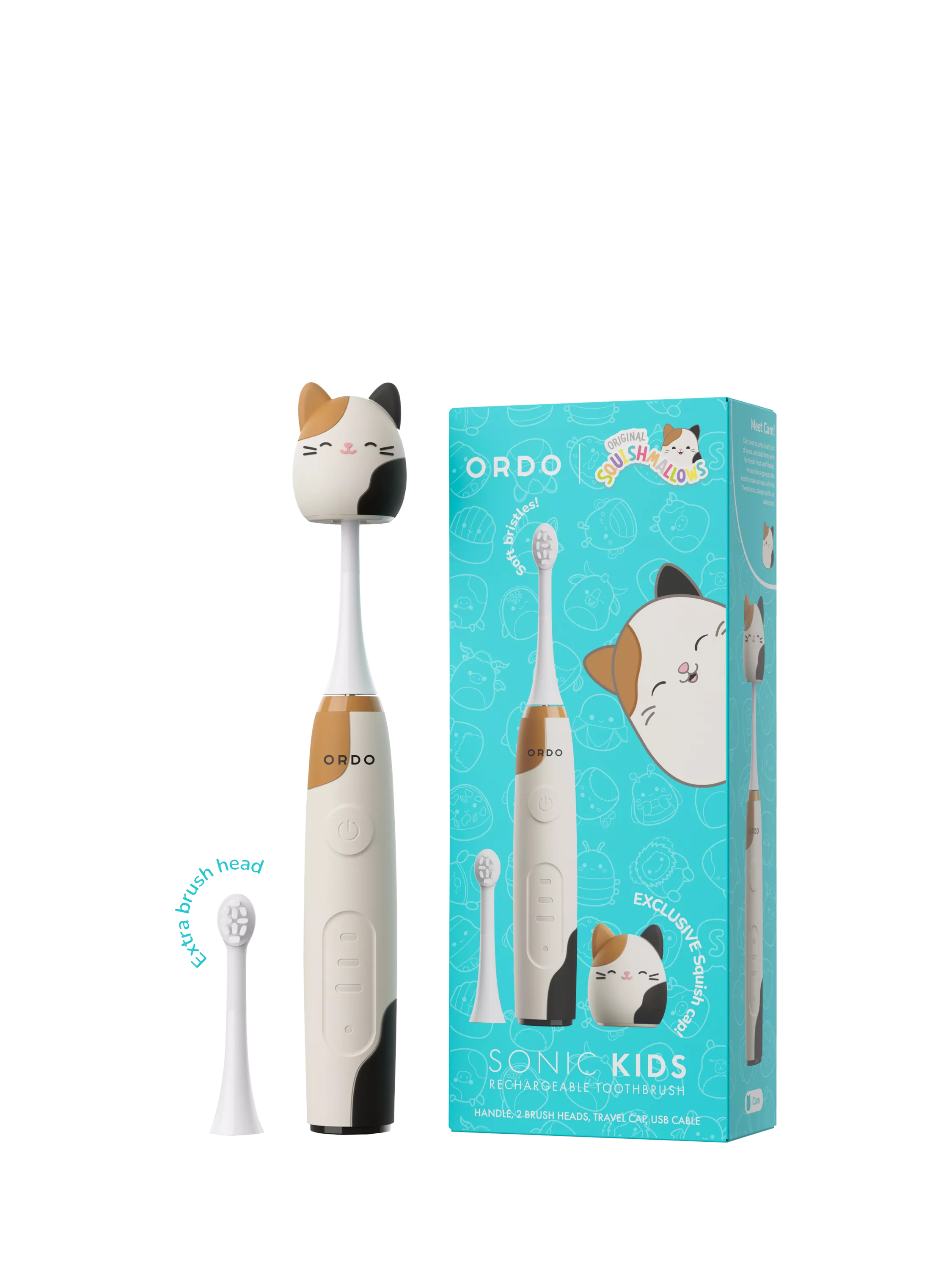 Ordo Squishmallows Sonic kids toothbrush with travel cap imported from the UK