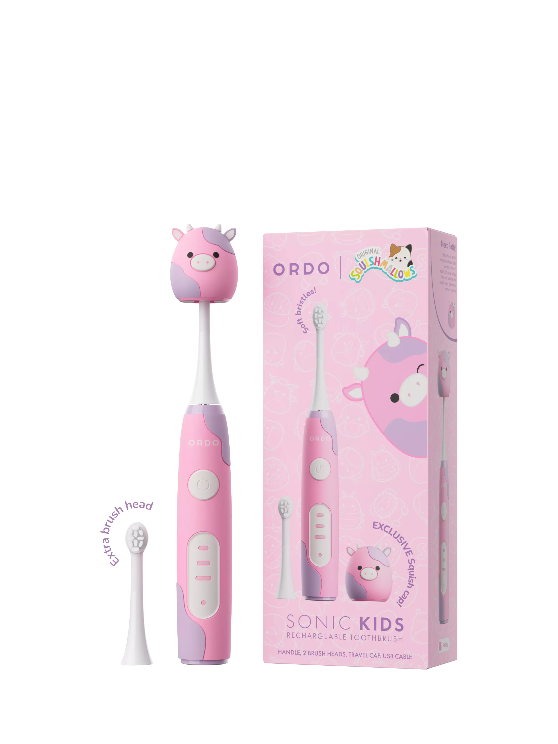 Ordo Squishmallows sonic toothbrush pink, imported from the UK