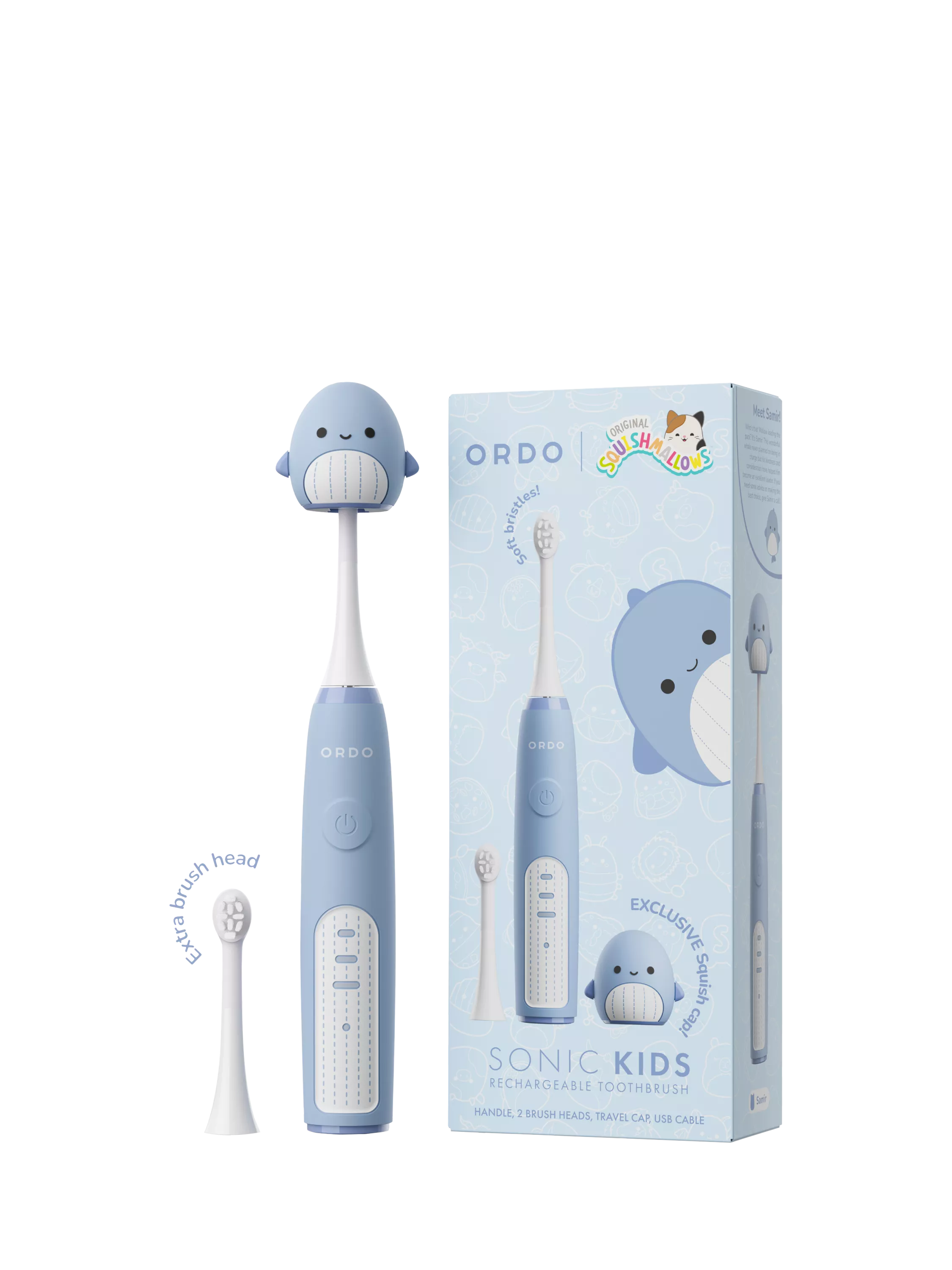 Ordo Squishmallows Samir Sonic kids toothbrush blue - British product