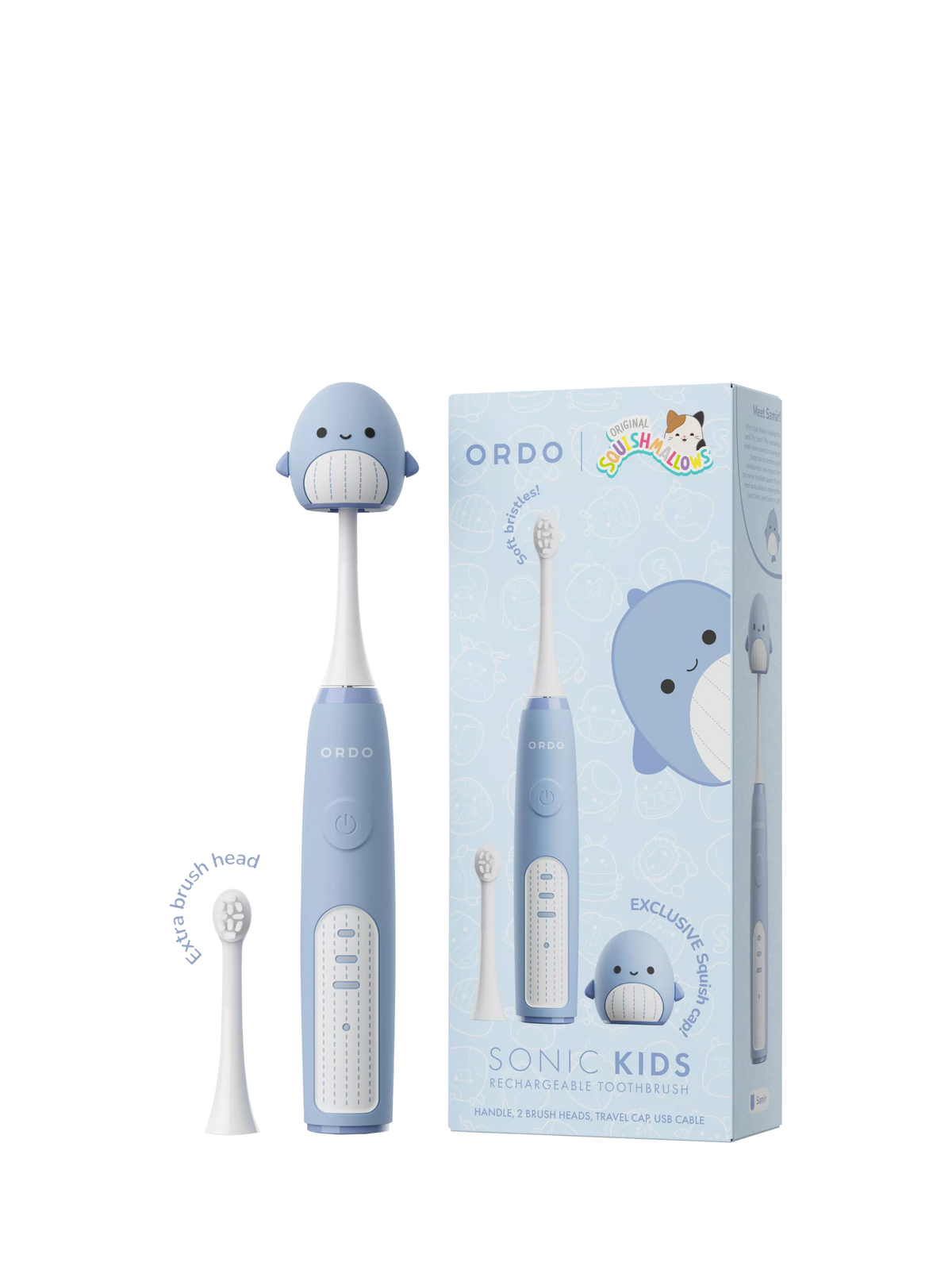 Ordo Squishmallows Samir Sonic kids toothbrush blue - British product