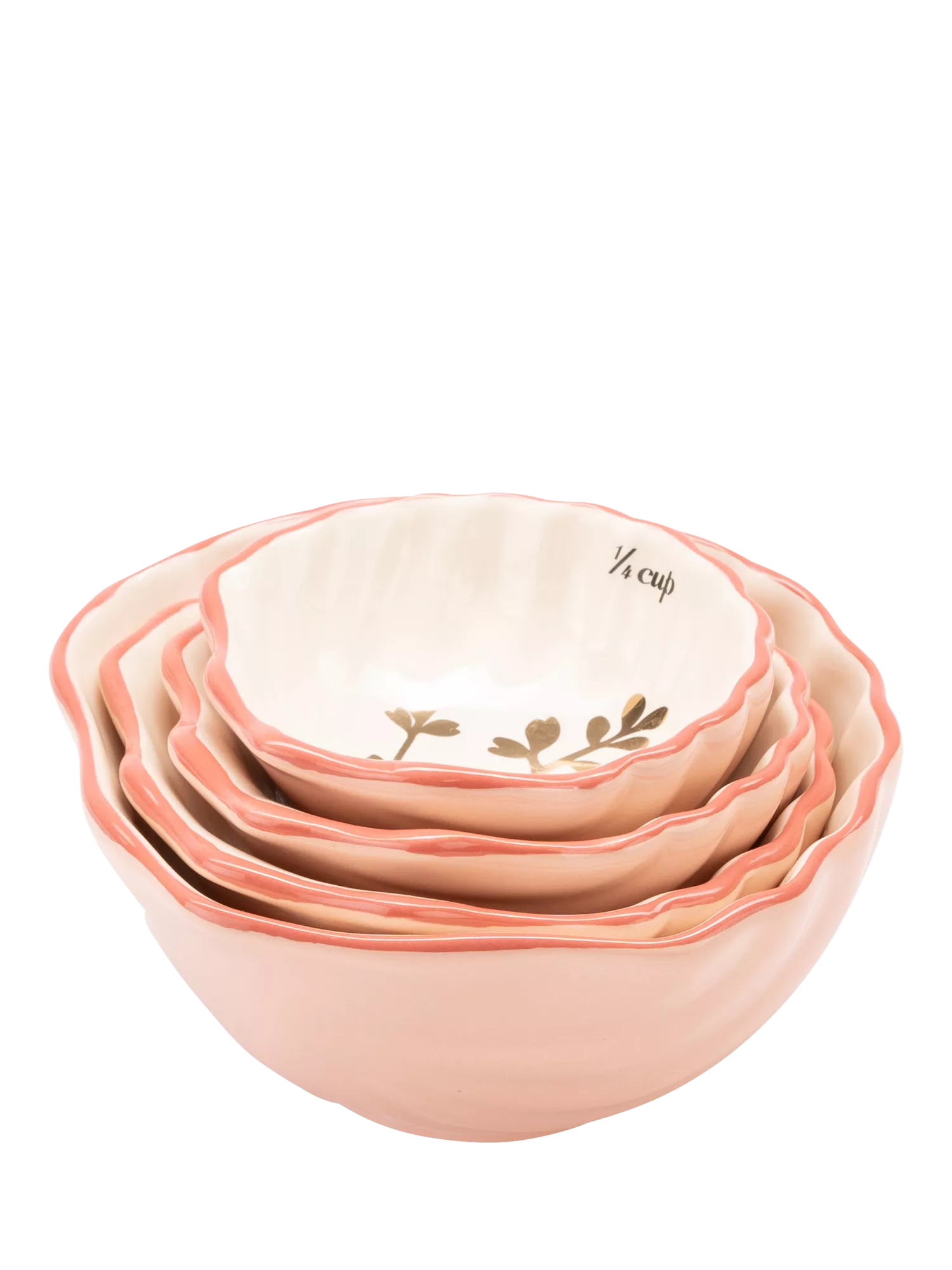 Yvonne Ellen shell stoneware measuring cups pink (British brand)