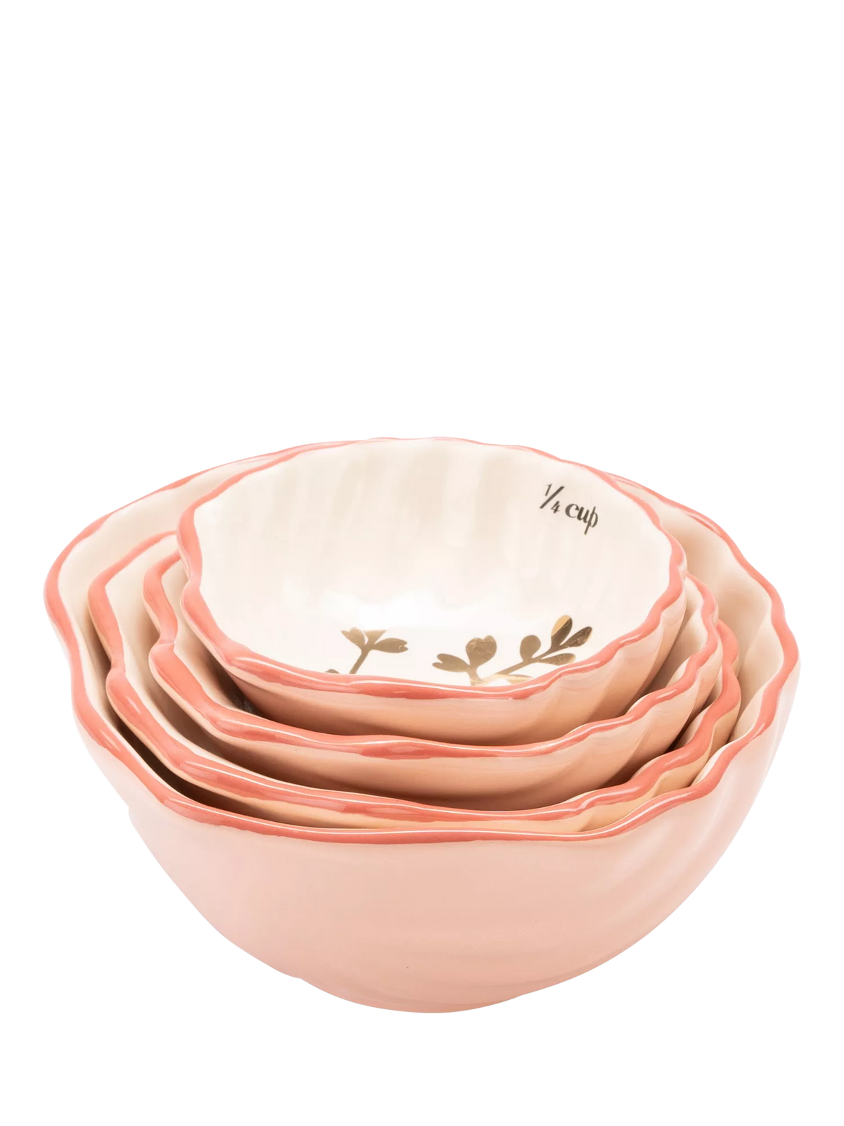 Yvonne Ellen shell stoneware measuring cups pink (British brand)