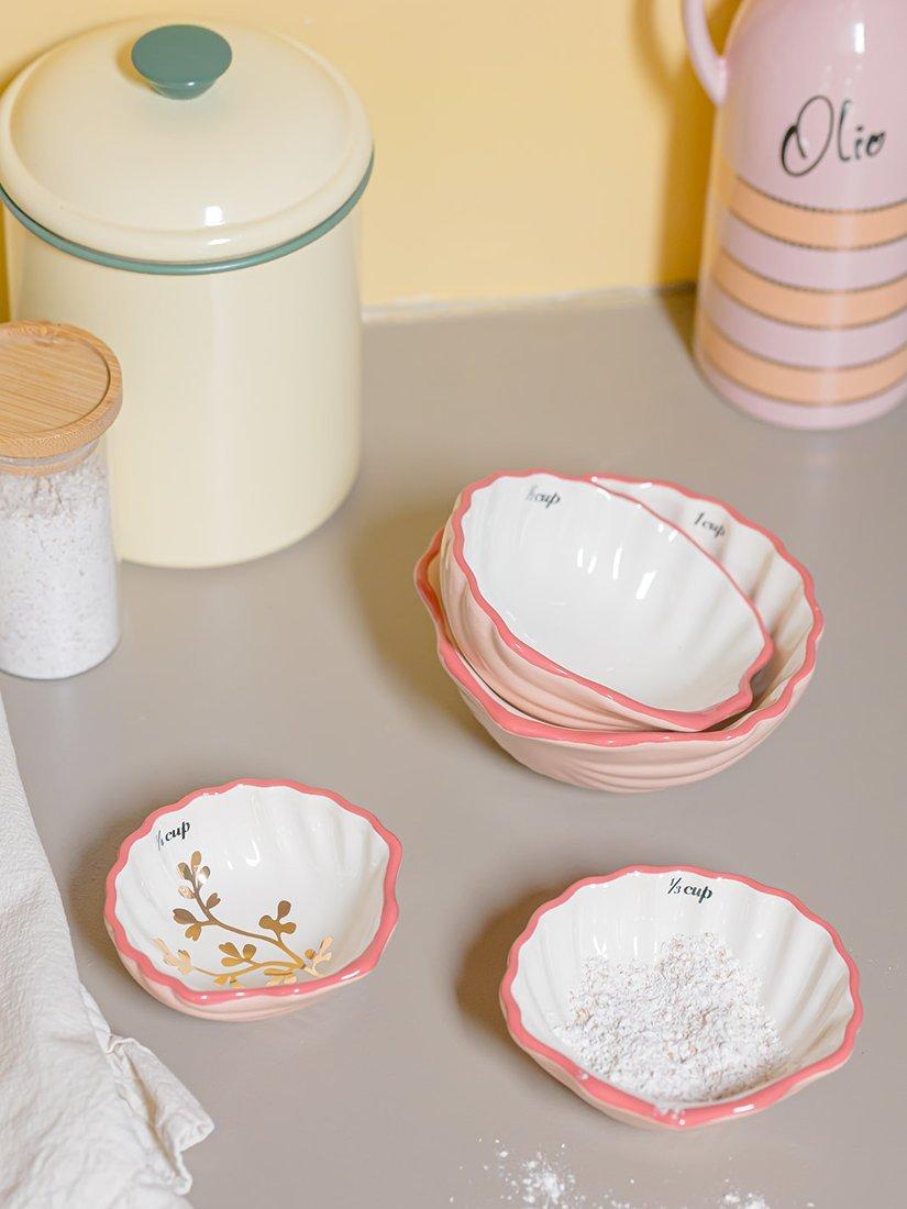 Yvonne Ellen shell stoneware measuring cups pink (British brand)