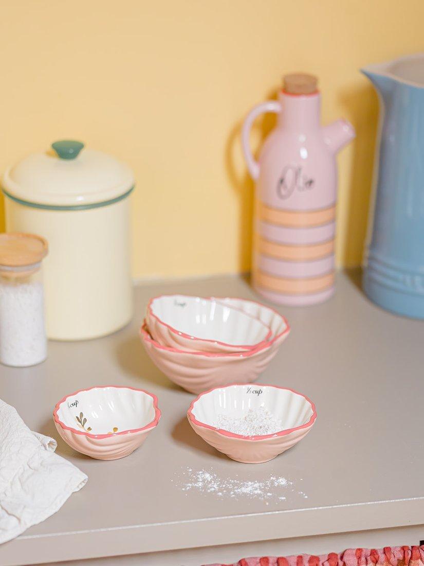 Yvonne Ellen shell stoneware measuring cups pink (British brand)