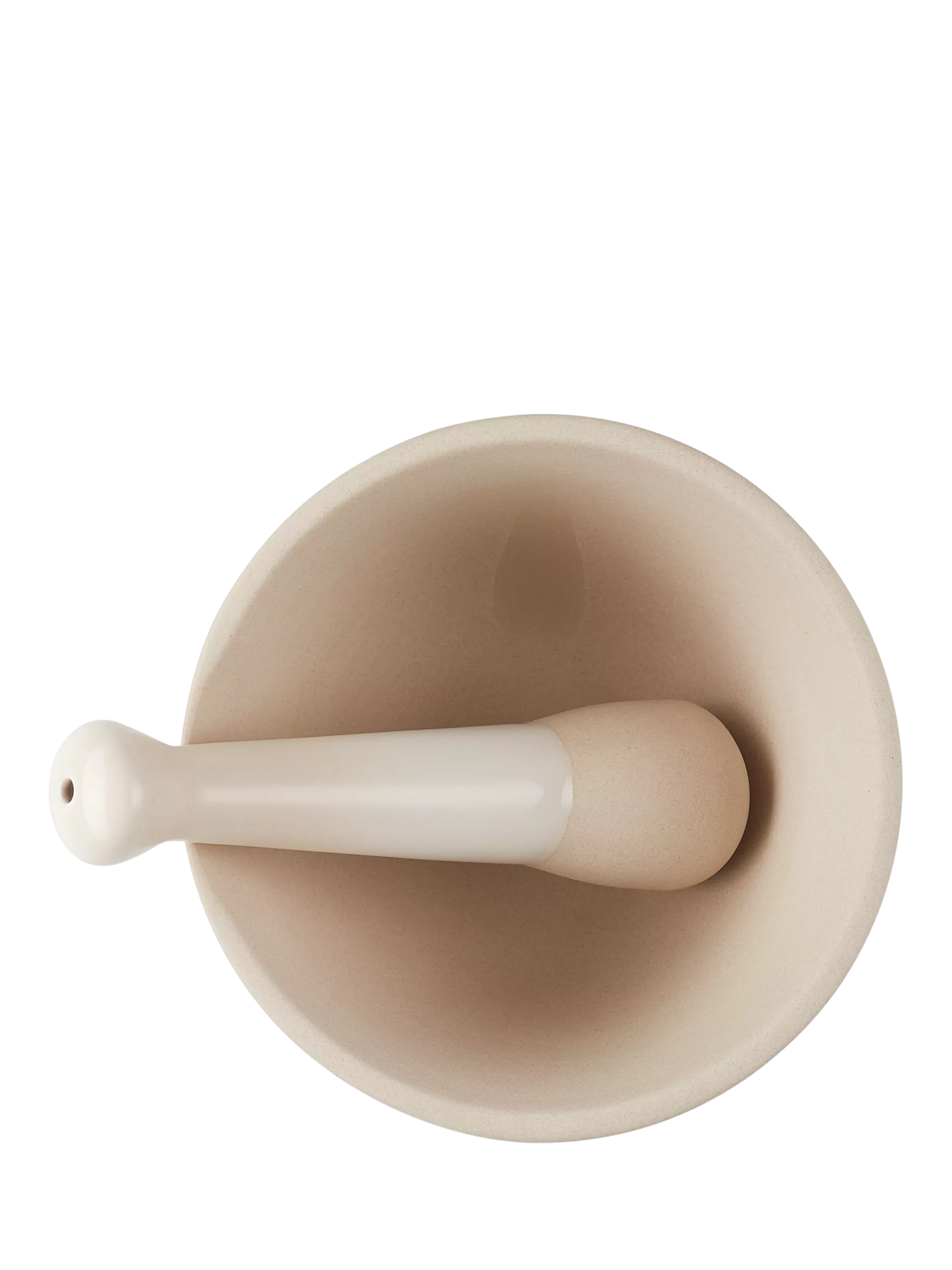Le Creuset stoneware pestle and mortar in Meringue - British product