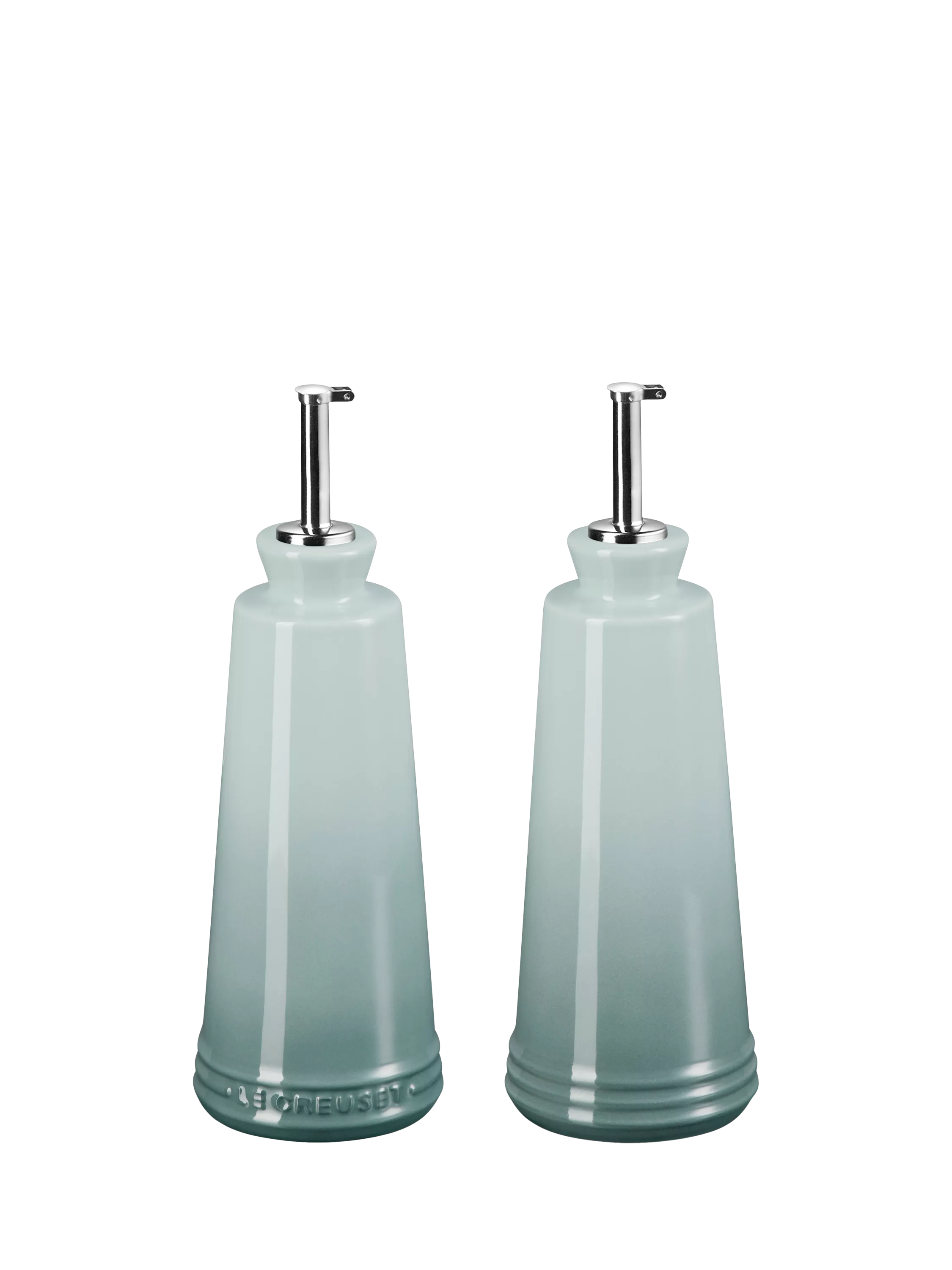 Le Creuset Stoneware Oil & Vinegar Bottles, Set of 2, 330ml, Sea Salt