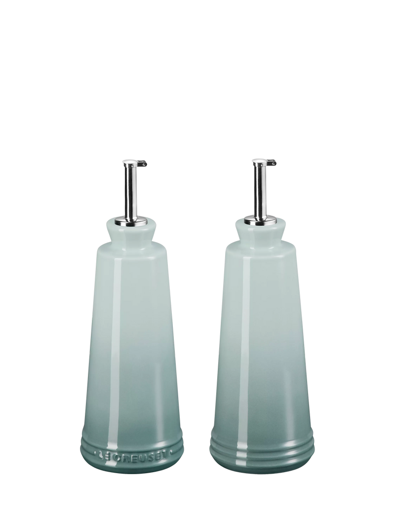 Le Creuset Stoneware Oil & Vinegar Bottles, Set of 2, 330ml, Sea Salt
